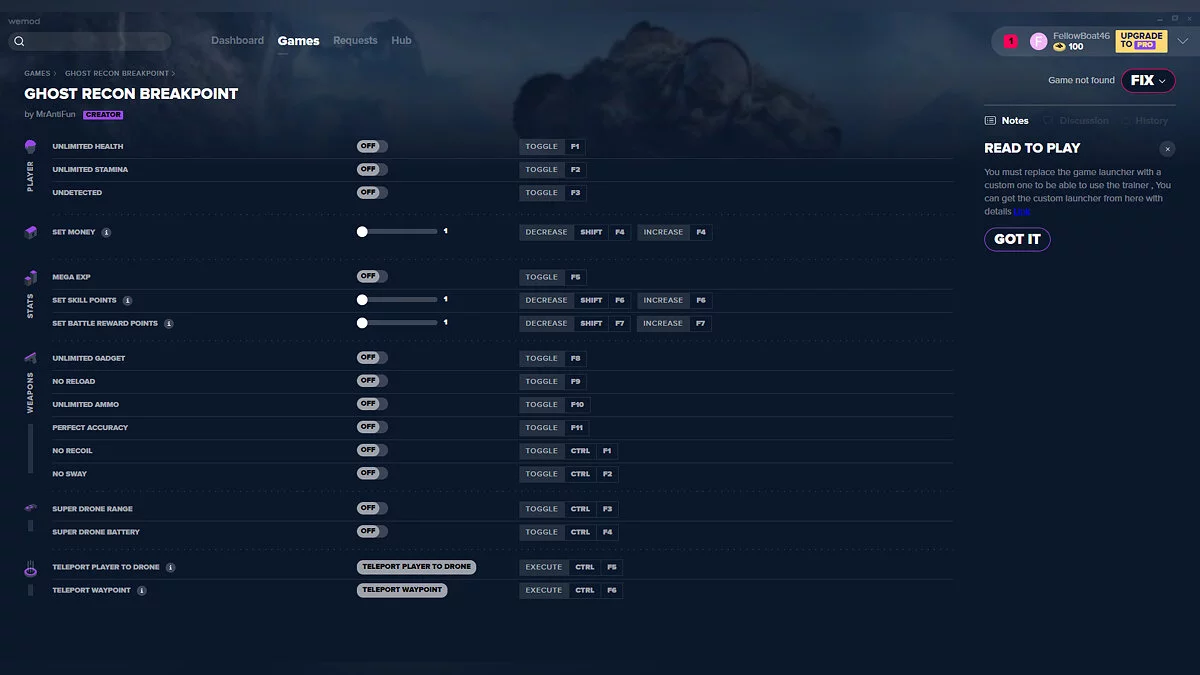 Tom Clancy's Ghost Recon: Breakpoint — Трейнер (+17) от 03.12.19 [WeMod]