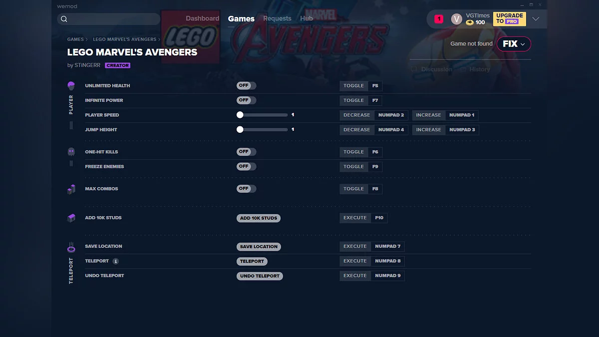 LEGO Marvel's Avengers — Трейнер (+11) от 19.01.2020 [WeMod]