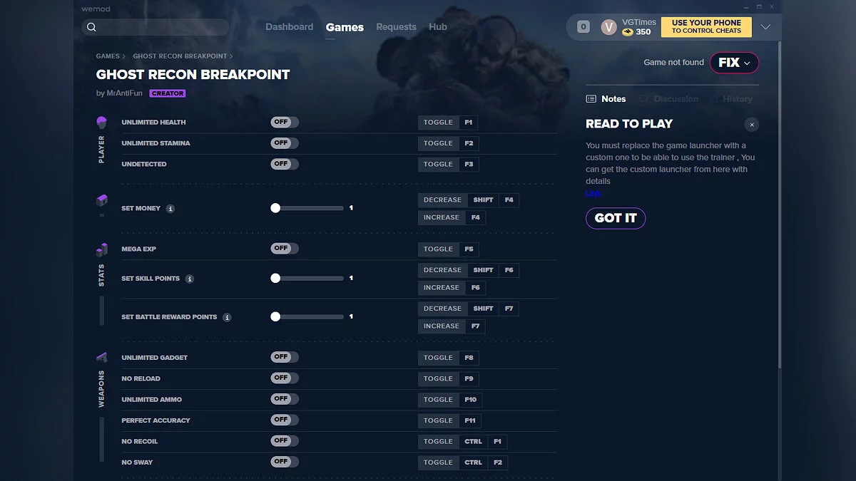 Tom Clancy's Ghost Recon: Breakpoint — Трейнер (+17) от 29.03.2020 [WeMod] [Epic]