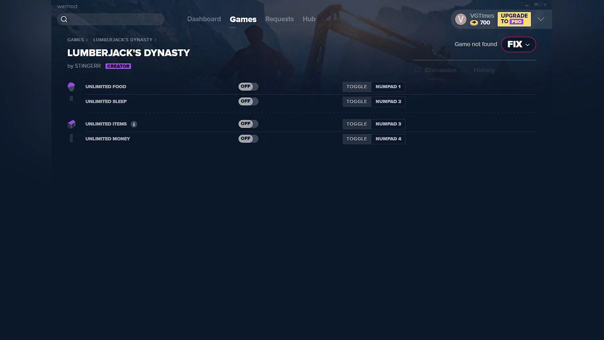 Lumberjack's Dynasty — Трейнер (+4) от 30.09.2020 [WeMod]