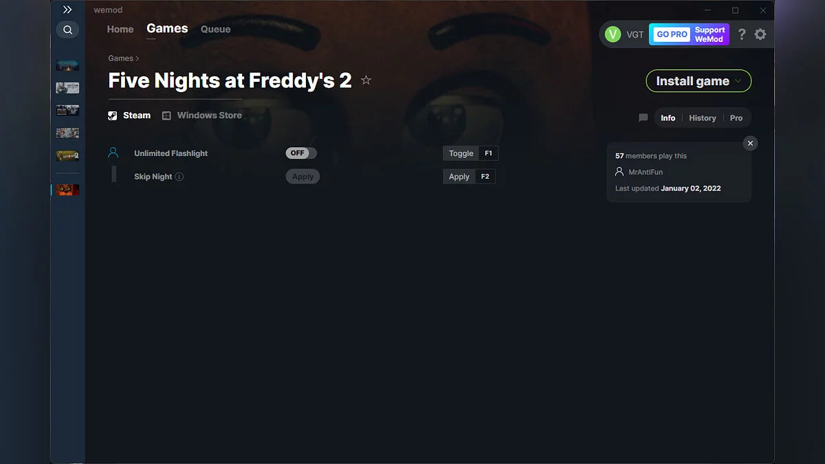 Five Nights at Freddy's 2 — Трейнер (+2) от 02.01.2022 [WeMod]