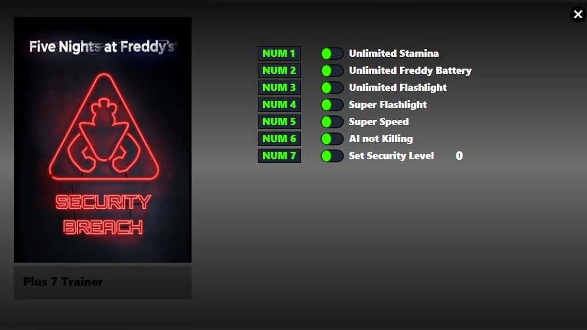 Five Nights at Freddy's: Security Breach — Трейнер (+7) от 31.01.2022 [Fix]