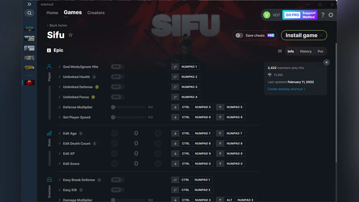 Sifu — Трейнер (+14) от 11.02.2022 [WeMod]
