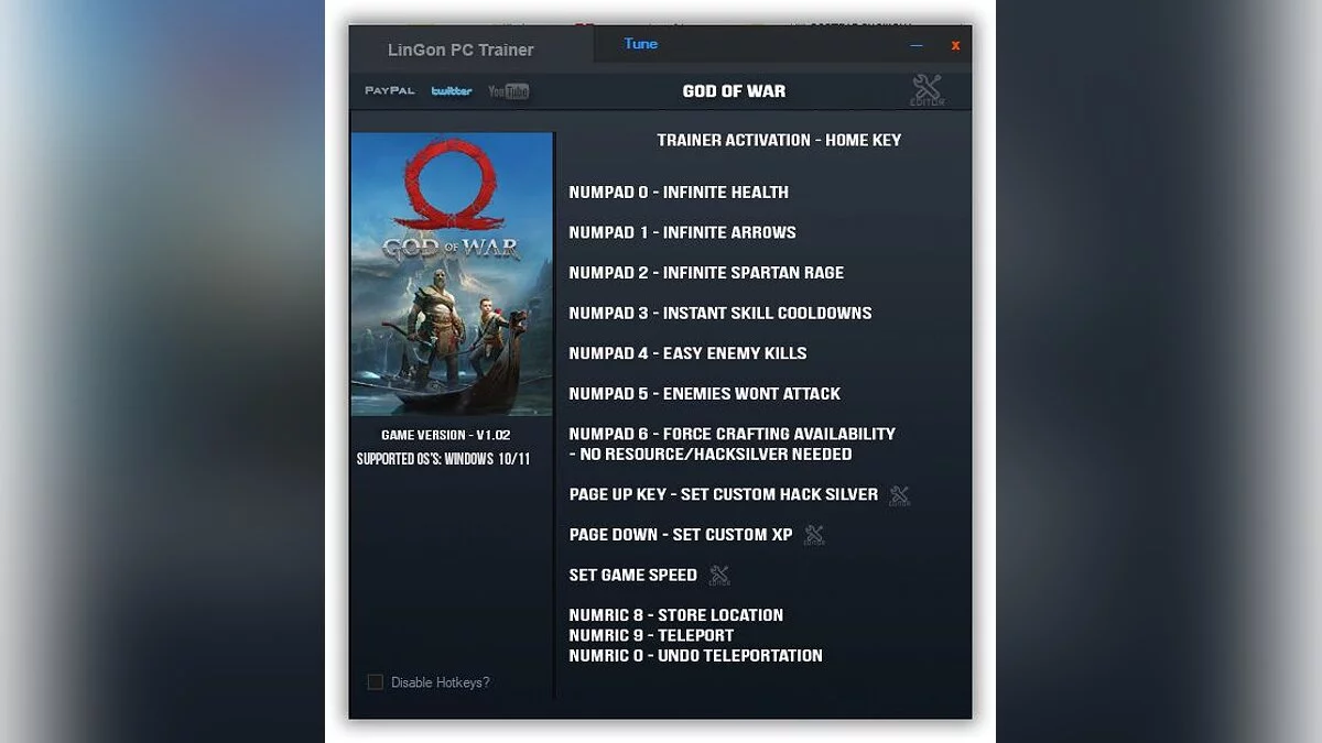 God of War — Трейнер (+11/+12) [1.01 - UPD: 26.04.2022]