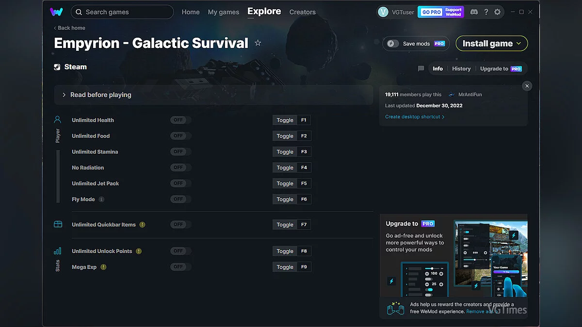 Empyrion - Galactic Survival — Трейнер (+9) от 30.12.2022 [WeMod]