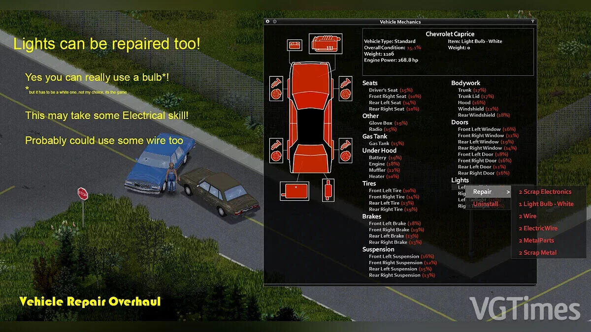 Project Zomboid — Возможность ремонтировать автомобиль
