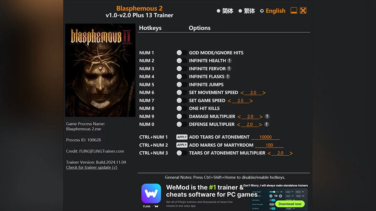 Blasphemous 2 — Трейнер (+13) [2.0]