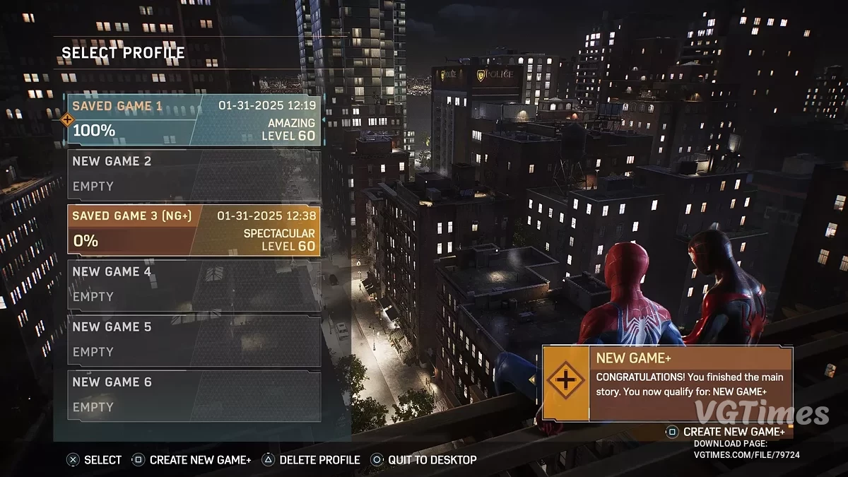 Marvel's Spider-Man 2 — Сохранение НГ+