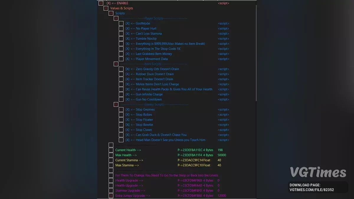 R.E.P.O. — Таблица для Cheat Engine [UPD: 12.04.2025]