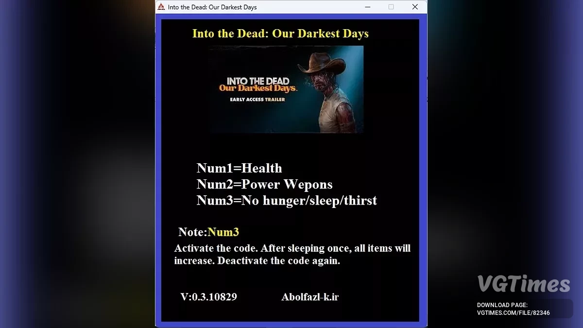 Into the Dead: Our Darkest Days — Трейнер (+3) [0.3]