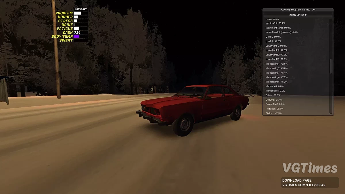 My Winter Car — Отображение информации об износе двигателя