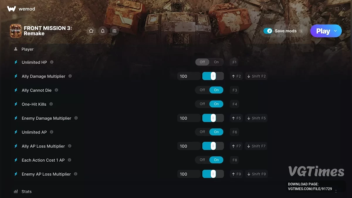 Front Mission 3: Remake — Трейнер (+10)