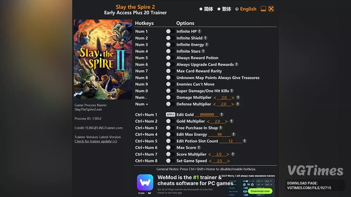 Slay the Spire 2 — Трейнер (+20)