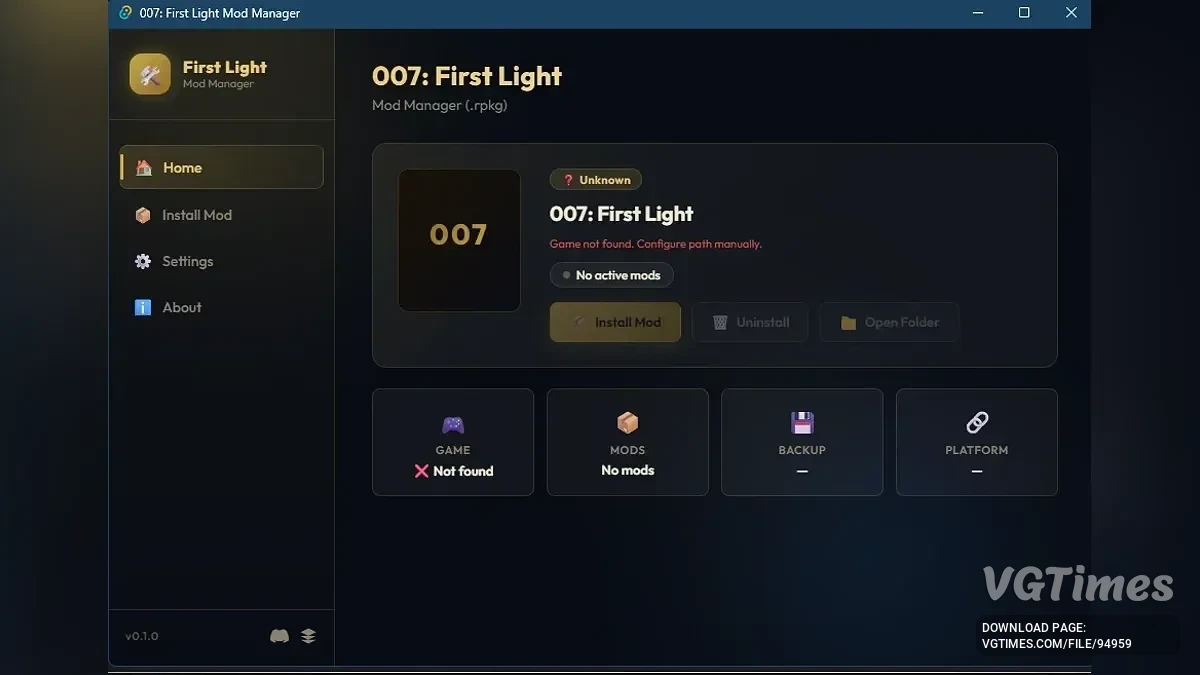 007 First Light — First Light Mod Manager (FLMM)