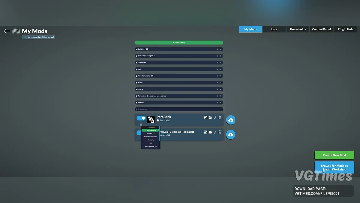 Paralives — Mod Organizer — удобный организатор модов
