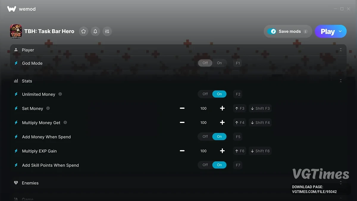 TBH: Task Bar Hero — Трейнер (+10)