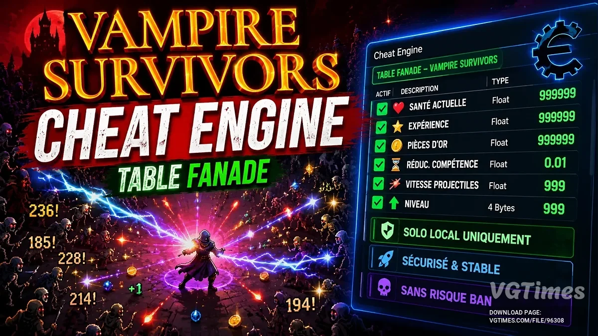Vampire Survivors — Таблица для Cheat Engine