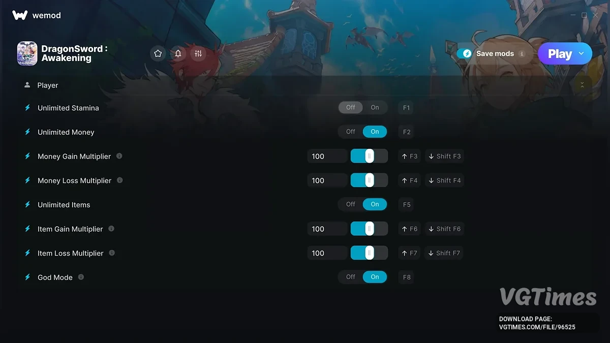 DragonSword: Awakening — Трейнер (+8)