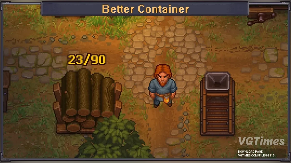 Graveyard Keeper 2 — Better Container — увеличение вместимости хранилищ для крупных предметов и индикатор заполнения