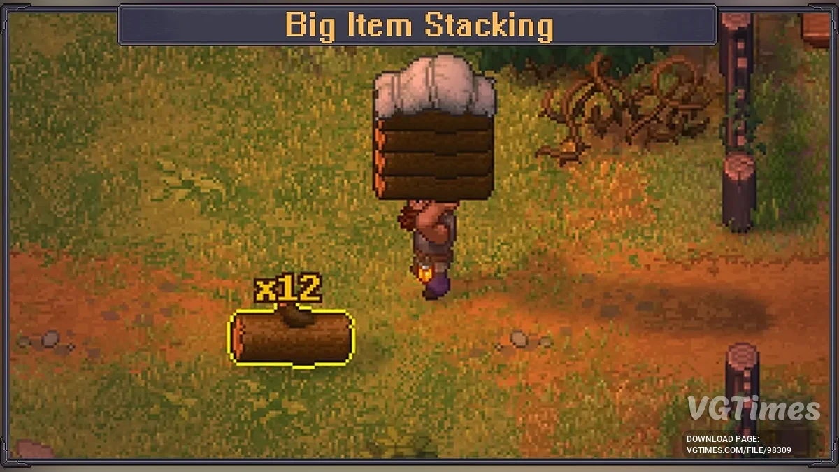 Graveyard Keeper 2 — Big Item Stacking — переноска нескольких крупных предметов и сброс по горячей клавише