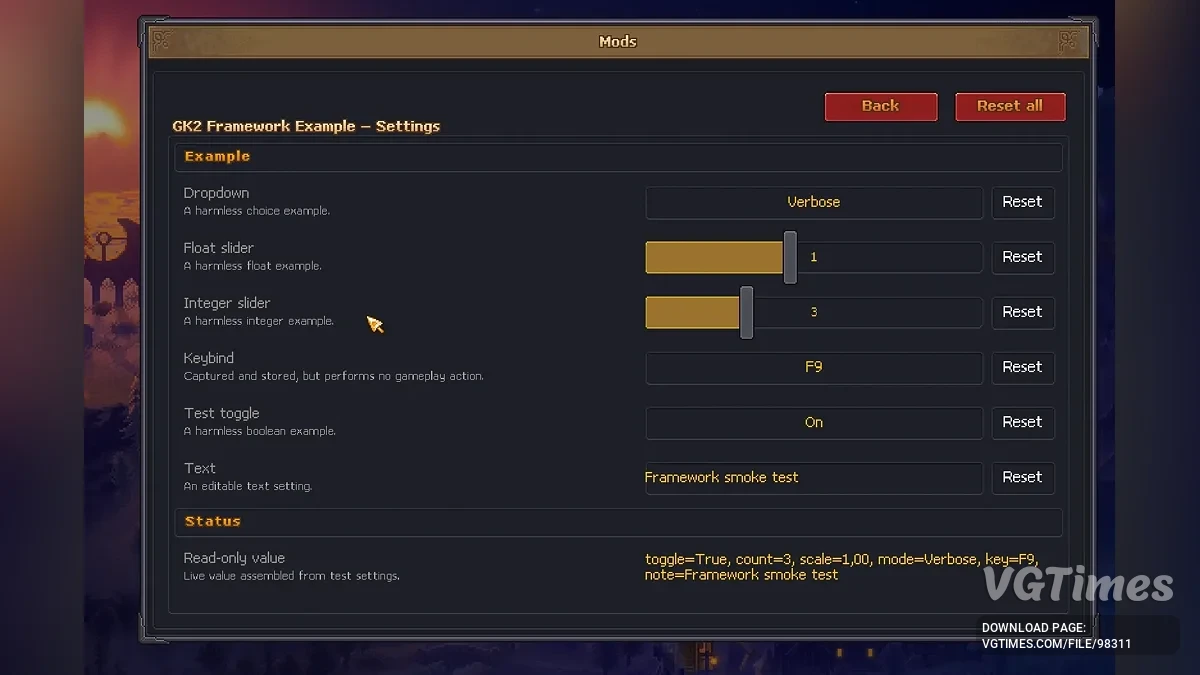 Graveyard Keeper 2 — GK2 Mod Framework [0.1.5] — мод-фреймворк и внутриигровое меню настроек