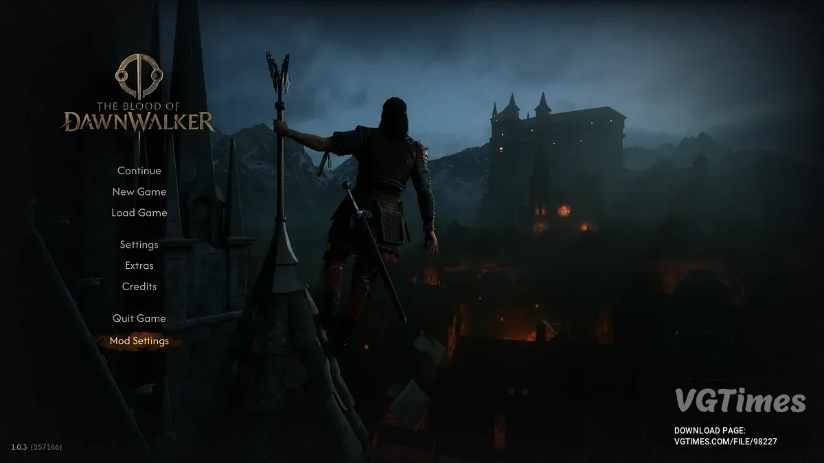 The Blood of Dawnwalker — Меню настроек для модов