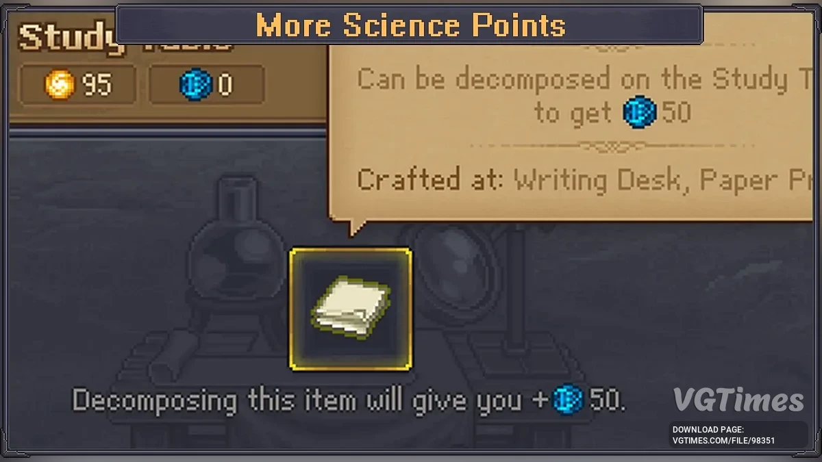 Graveyard Keeper 2 — More Science Points — множитель очков науки за изучение предметов