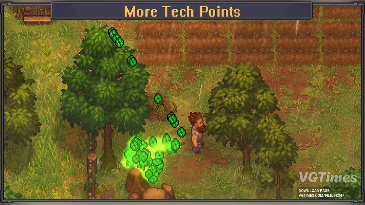 Graveyard Keeper 2 — More Tech Points (Player And Zombies) — множитель очков технологий для игрока и зомби, радиус сбора