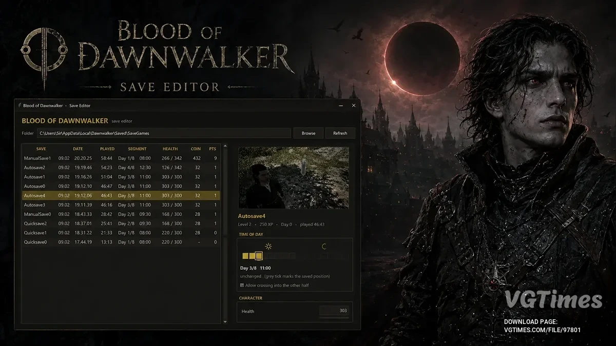 The Blood of Dawnwalker — Редактор сохранений