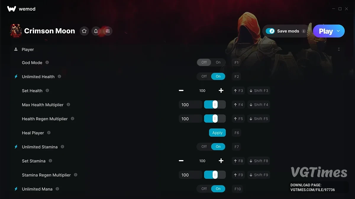 Crimson Moon — Трейнер (+40)