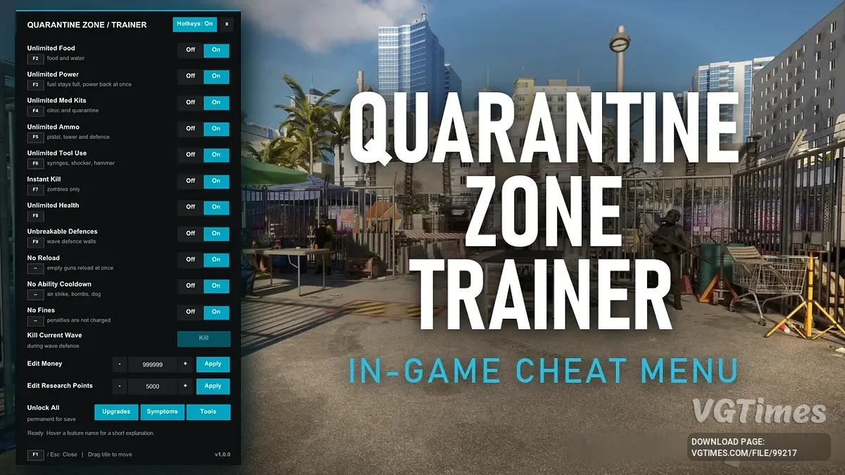Quarantine Zone: The Last Check — Трейнер с внутриигровым меню