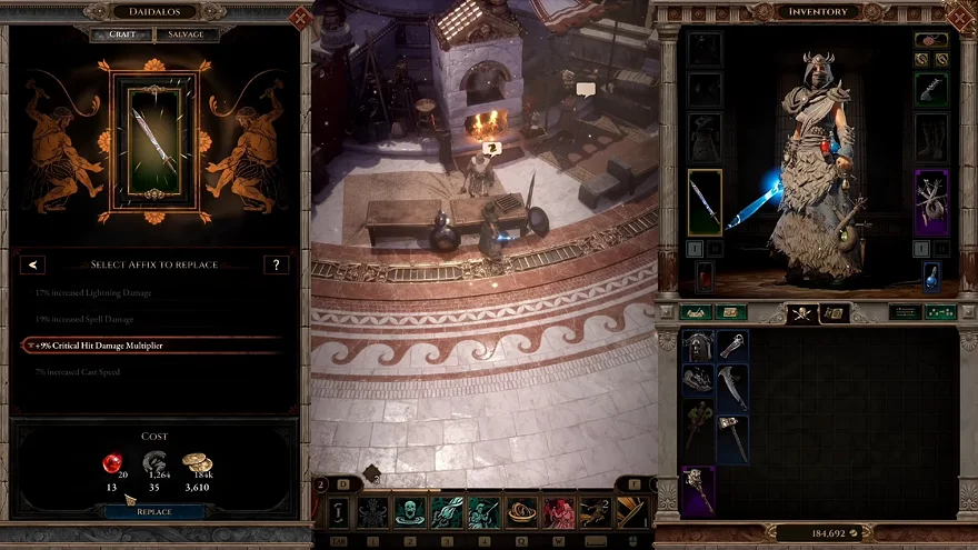 Titan Quest 2: экран крафта предметов