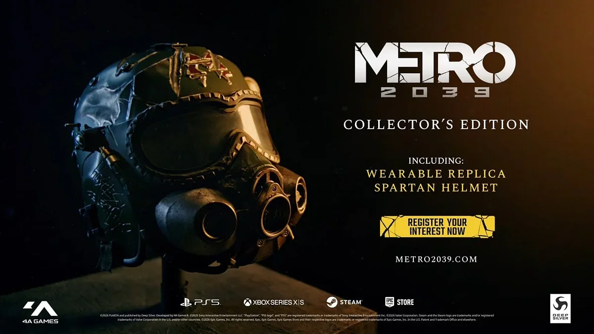 Для Metro 2039 выпустят коллекционное издание с репликой шлема Спарты, которую можно носить