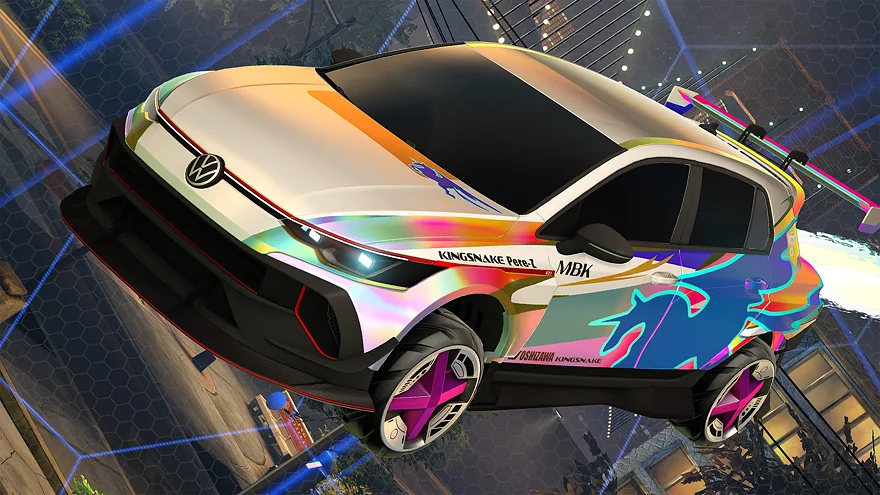 Автомобиль Volkswagen ID.4 в яркой раскраске "Kingsnake"