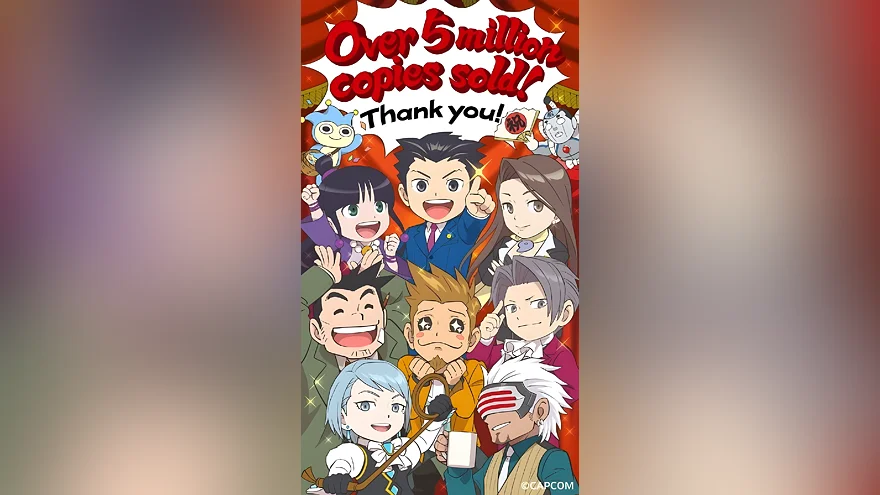 Персонажи Ace Attorney празднуют 5 миллионов проданных копий