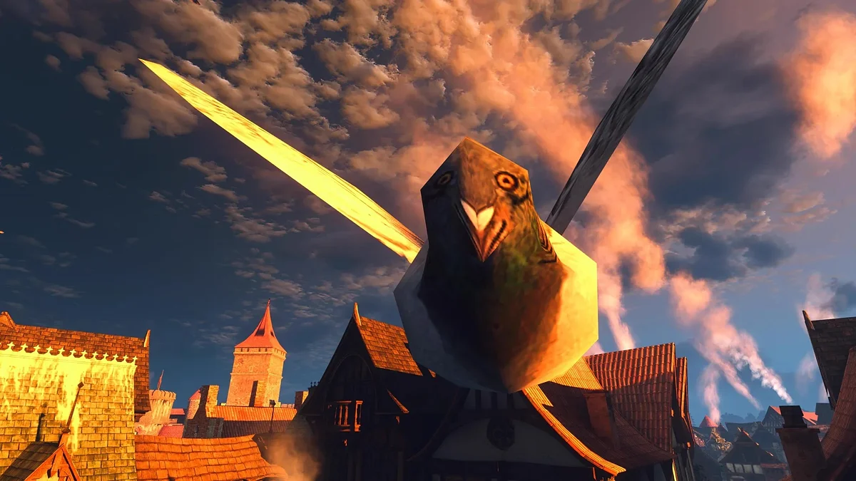 Низкополигональный голубь в The Witcher 3: Wild Hunt