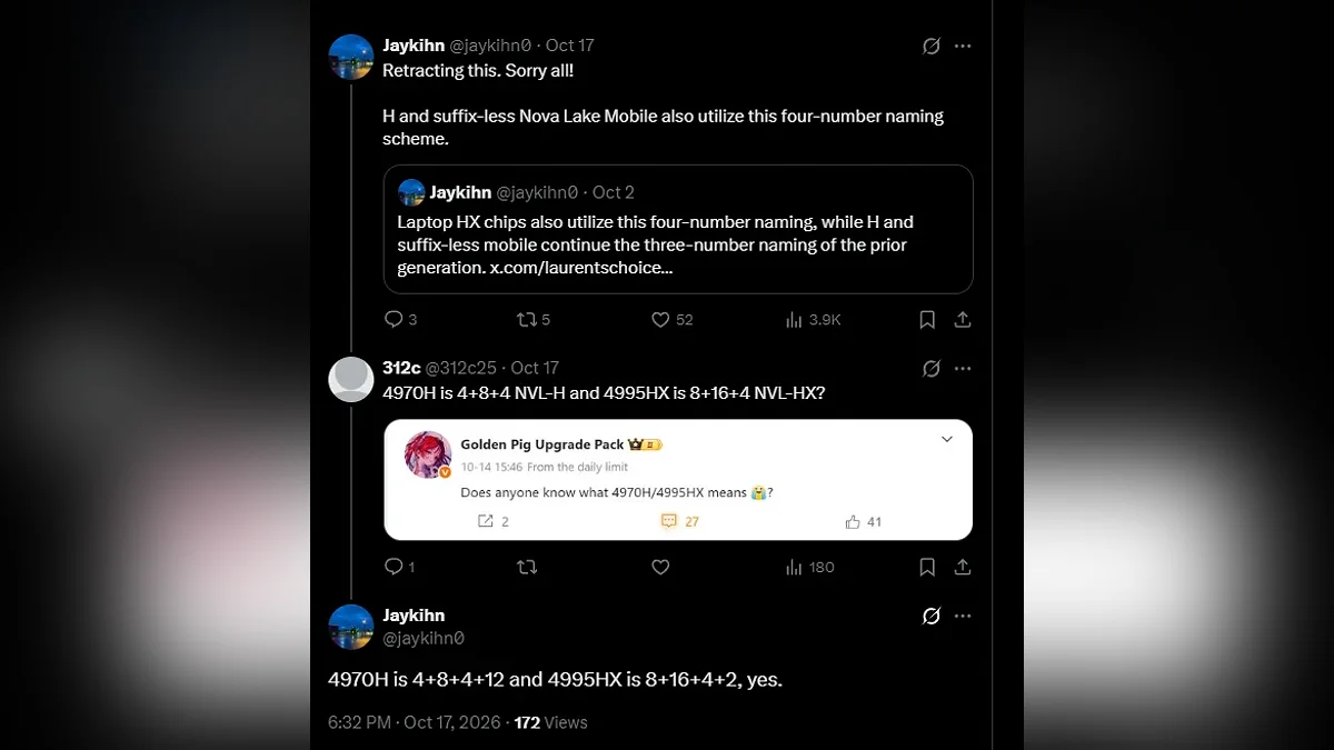 Оригинальный пост ядрах в новом процессоре Intel